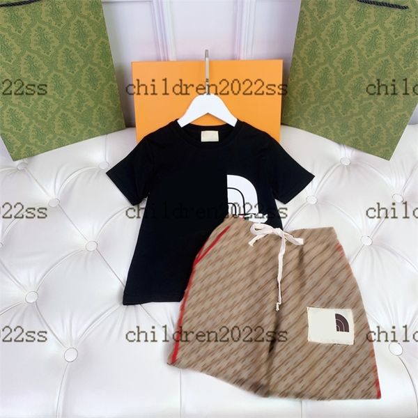 

2022fw tracksuits high-end boys classic nf sets new brand designer kids fashion clothing round neck t shirts with shorts short sleeve t-shir, White