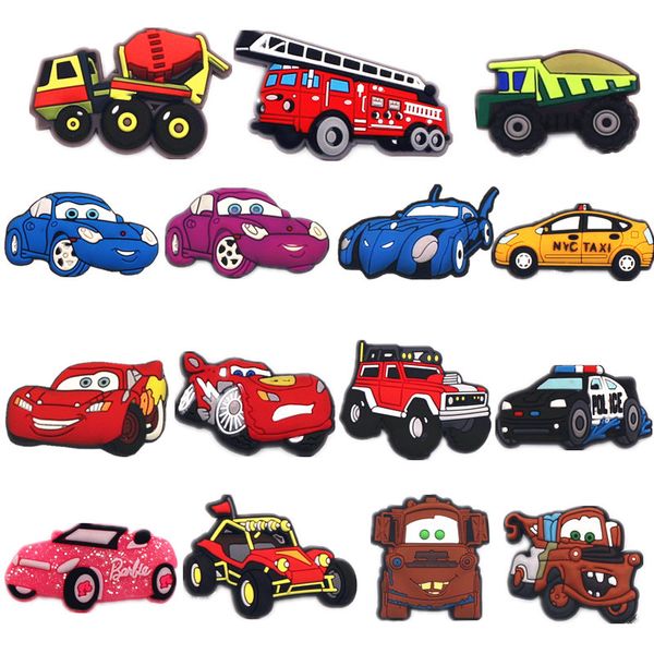 

high imitation cars model shoe charms accessories original batmobile/racing/train shoe decoration for jibz kids party x-mas gift, White;pink