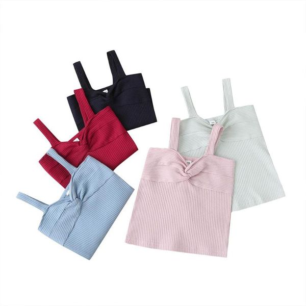 T-shirt 0-3y Summer Bambini per neonati giubbotti tops bowknot Shorts a pullover senza maniche solide 4 shirt colorst