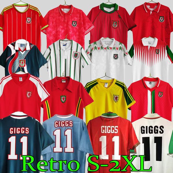 

1974 90 92 93 94 95 96 97 98 99 wales retro soccer jersey giggs hughes rush boden speed vintage classic football shirt 2015 90 92 1994 1995, Black;yellow