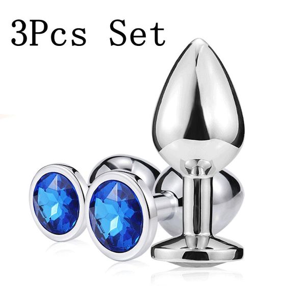 S/M/L Metall Anal Plug Set Butt Plugs Runden Edelstahl Anal Stimulator Sex Spielzeug Für Frau männer Paare