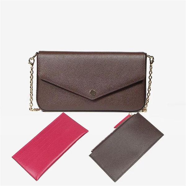 

whole chain purse chain shoulder bag for women evening bag handbag presbyopic three piece set mini messenger bag card holder p231l