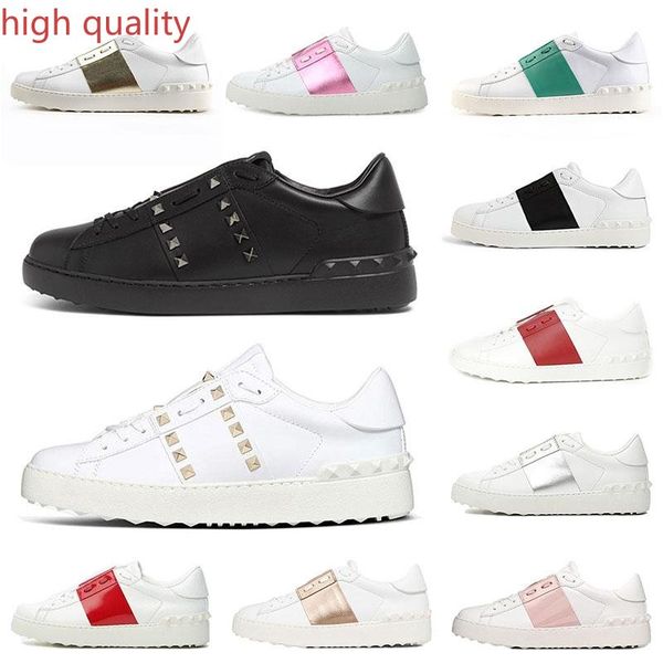 

original luxury designer casual shoes men women all black rivet sneakers