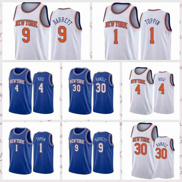 

xflsp 2021 low-priced men retro basketball jersey r.j. 9 barrett derrick rose vintage julius randle obi in dragic ado size s-2xl blue white, Black
