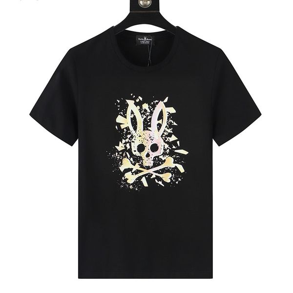 

mens fashion t shirt animal skull rabbit print summer tide brand psychological rabbit short sleeve casual tshirt breathable crew neck size m, White;black