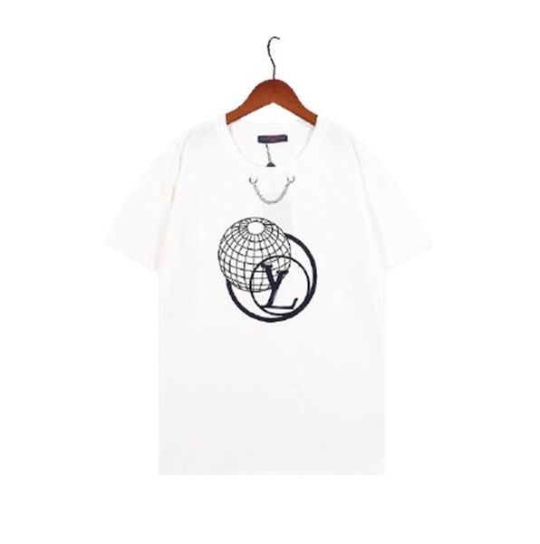 

1luxury designer men's t-shirts dress shirt summer men's and women's with monogrammed casual fashion streetwear multiple colo, White;black