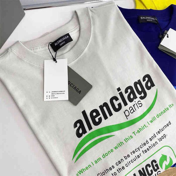 

designers t shirts balencaigass men's sweaters treasure paris t-shirt alphabet printed round neck short sleeve alenciaga lovers 4b5c, White;black