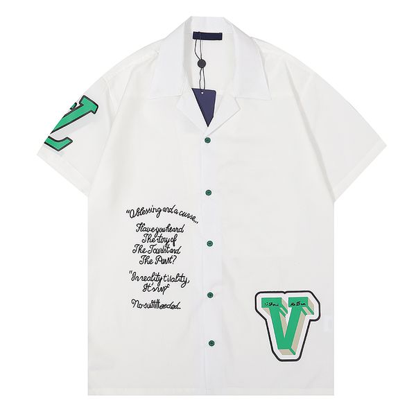 

summer mens shirts flower fashion designer men casual short sleeve hawaiian beach loose shirt button lapel cardigan sleeve blouse, White;black
