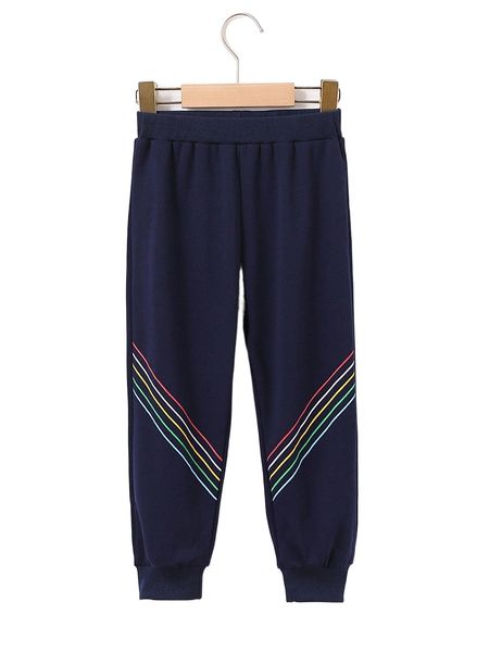 

toddler girls striped print sweatpants b8na#, Black;white