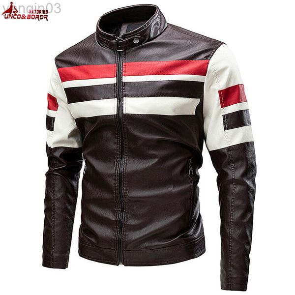 2022 uomini autunno nuovo casual streetwear pu giacca di pelle da uomo inverno vintage outfit motor biker giacche di pelle spessa abbigliamento maschile L220801