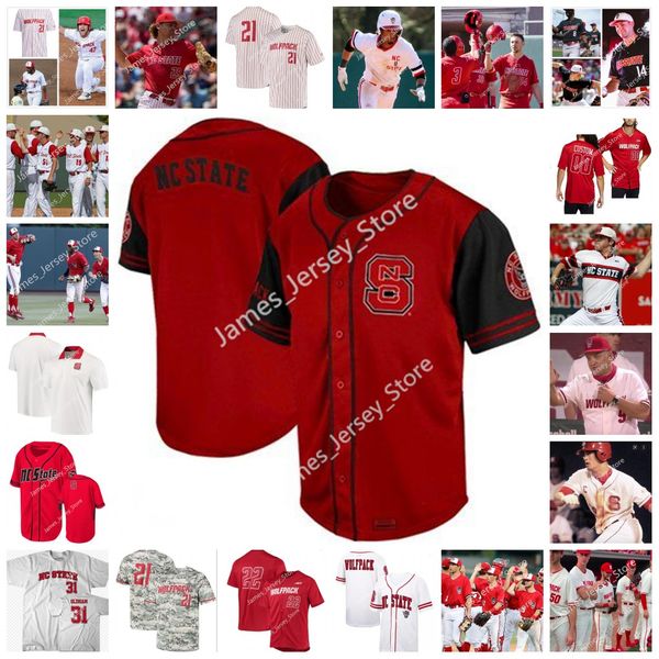 

ncaa stitched n.c. state wolfpack baseball jersey 40 jacob halford 42 jacob dienes 43 john miralia 45 cooper king garrett moffett tommy whit, Black