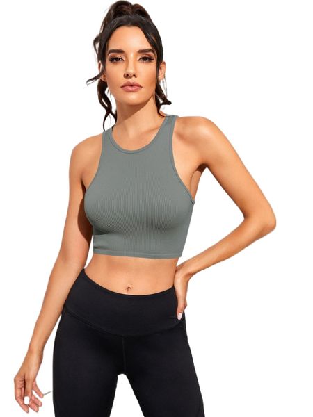 

seamless softness sports tank v02l#, Gray