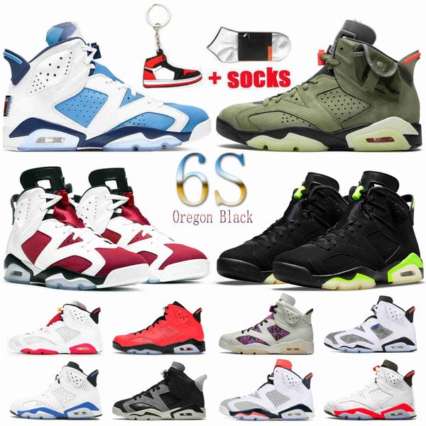 6 6s tênis de basquete masculino UNC Carmine Gatorade Tiffany azul Oregon preto britânico cáqui prata Tinker Hatfield branco infravermelho esporte masculino tênis