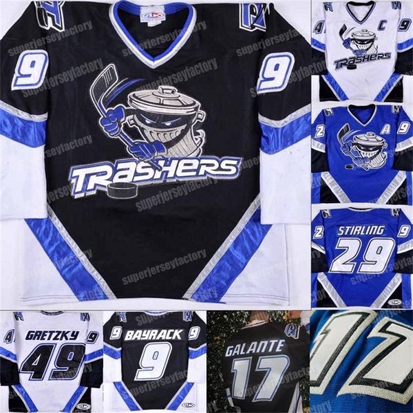 CeoA3740 Jugend Danbury Trashers 2004–05 Trikot Brent Gretzky Mike Bayrack Galante Brad Wingfield Jon Mirasty Scott Stirling Bren und McCartin Regan