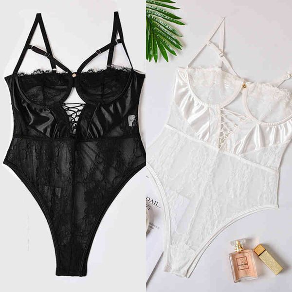 

nxy set floral lace teddy bodysuit lingerie women underwear suit bra satin pajamas bralette 0216, Red;black