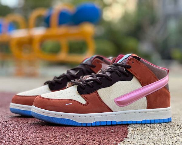 

boots social status x sb dk mid chocolate milk skateboard shoes sports shoes outdoor sneakers send with box, Black