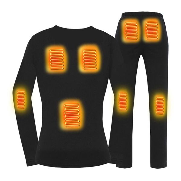 Jaquetas de corrida calças aquecidas de camisa aquecimento t térmico conjunto de roupas íntimas mulheres roupas elétricas para outono inverno 4 cores