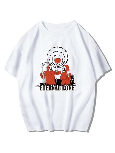 

romwe guys letter skull graphic tee f8qp#, White;black