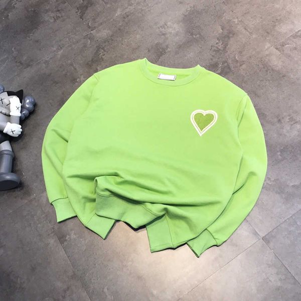 

women's hoodies love letter embroidery fluorescent green sweater spring and autumn new large loose couple casual lemon green bottomed s, Black