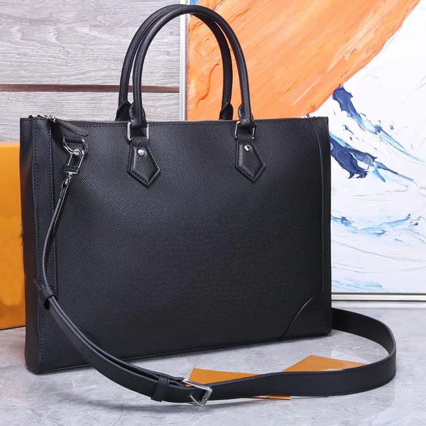 

5A Men Shoulder Briefcase Black Leather Designer Handbag High Quality Fashion Classic bag travel Handbags Sacoche pochette Business Designer Laptop Bags MM, 29*8*38cm