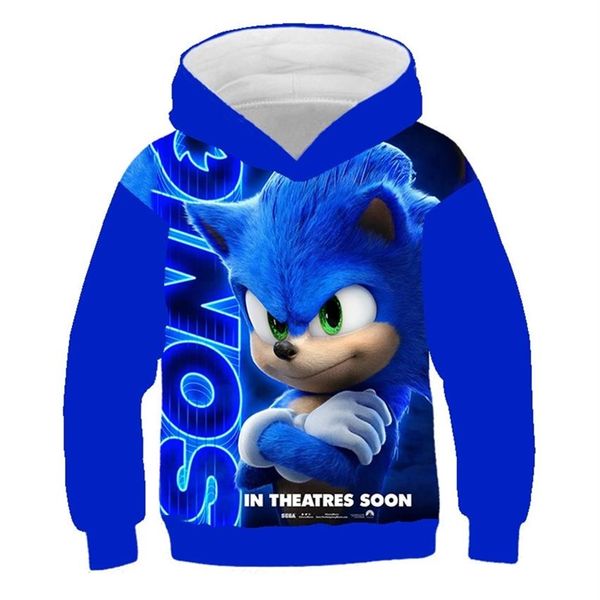 

kids hoodies for boys sonic the hedgehog hoodies sweatshirt children 3d cartoon autumn 2020 harajuku clothes lj201216290k, Black