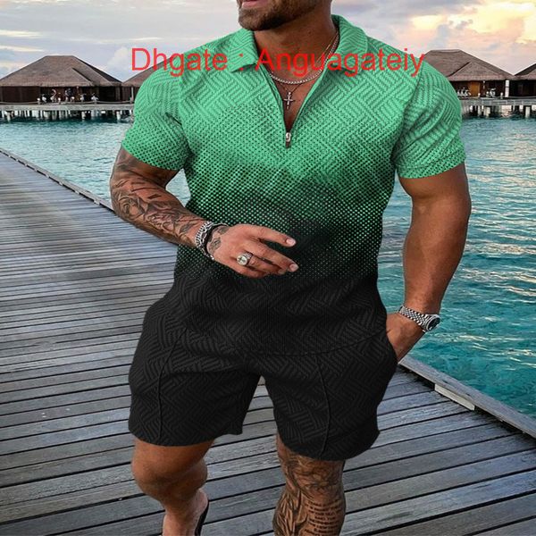 

men's fashion summer tracksuits hawaii sets casual tshirt man print short sleeve shirts loose luxury tracksuit men beach outfits 2 piec, Gray