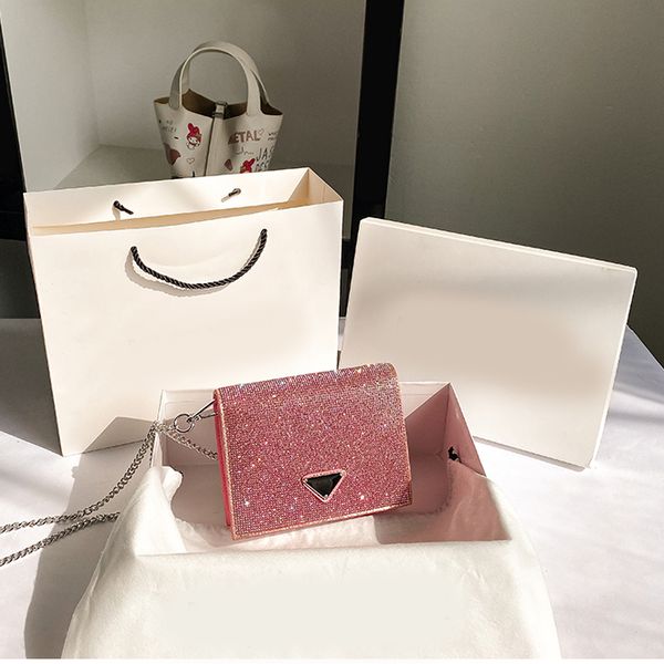 

flap bag clutch diamond bags 2022 luxury designer brand fashion shoulder handbags women phone chains bag wallet cross body, Red;black