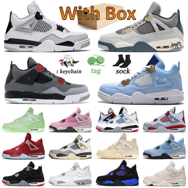 

breathable 4 basketball shoes men jumpman trainers 4s sail infrared white oreo craft sneakers black royal red thunder military blue women ca, White;red