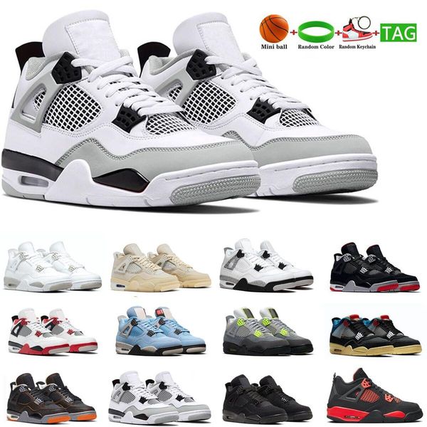 

basketball shoes desert moss women men 4 military black fire red 4s white oreo university blue sneaker cement sport taupe haze trainers size