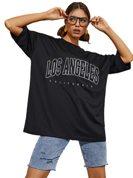 

letter graphic oversized tee e20d#, White