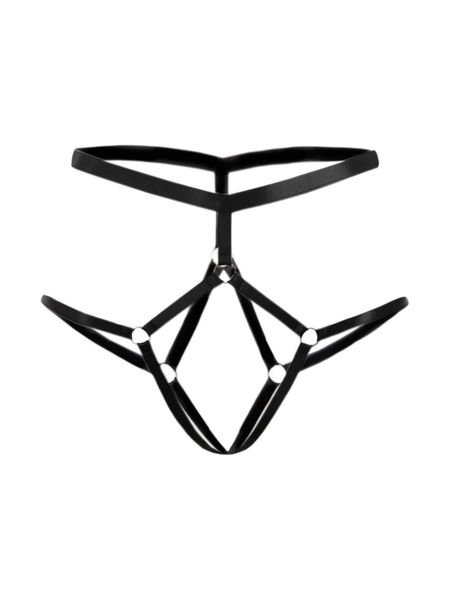 

o-ring detail garter panty c8e3#, Black;red