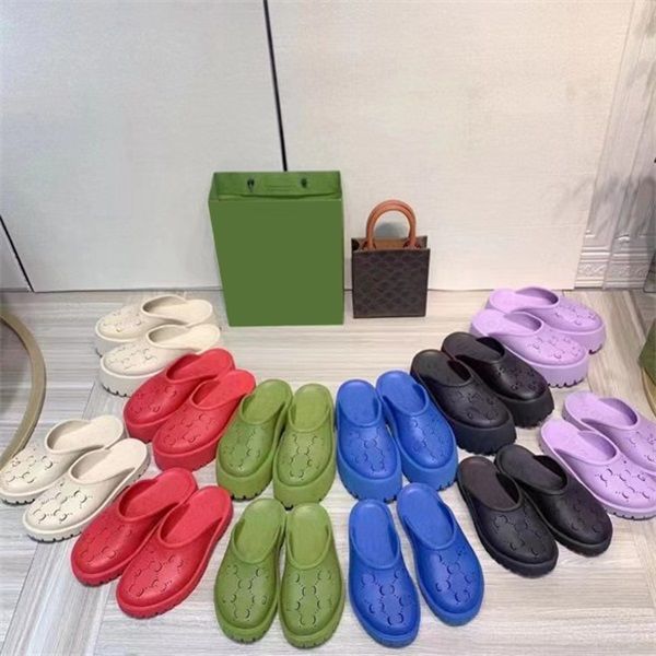 

designer slippers perforated sandals luxury platform slipper hollow pattern slippers transparent materials sandal rubber flats slides, Black