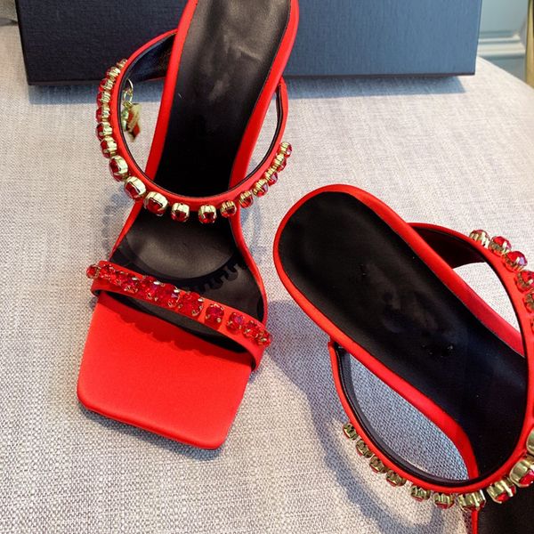 

new silk rhinestone pointed heels sandal for women in early spring, Black