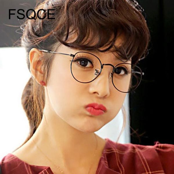 Moda Os óculos escuros enquadramentos vintage Mulheres Olhos Espelho lento lente claro harajuku grande moldura oval de metal gafas feminino masculinofashion