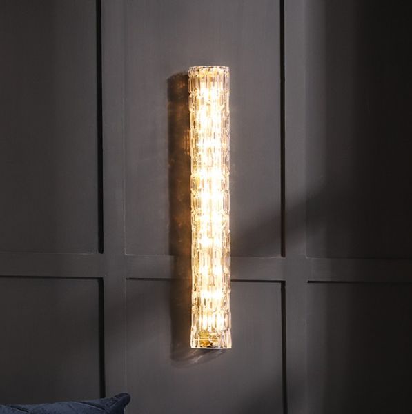 Cristal levou luzes luzes lâmpada CPPper foyer bedside tv fundo parede retângulo home iluminação luminárias nórdica dropshipping