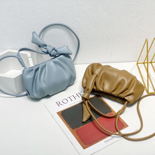 

designer bag one shoulder underarm bags with cloud pleated and bows 19cm
