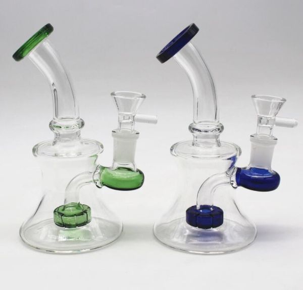 Mais novos cachimbos de água coloridos cachimbos de água com tigela de vidro Pyrex Oil Rigs grosso reciclador Bubbler 2 cores escolher