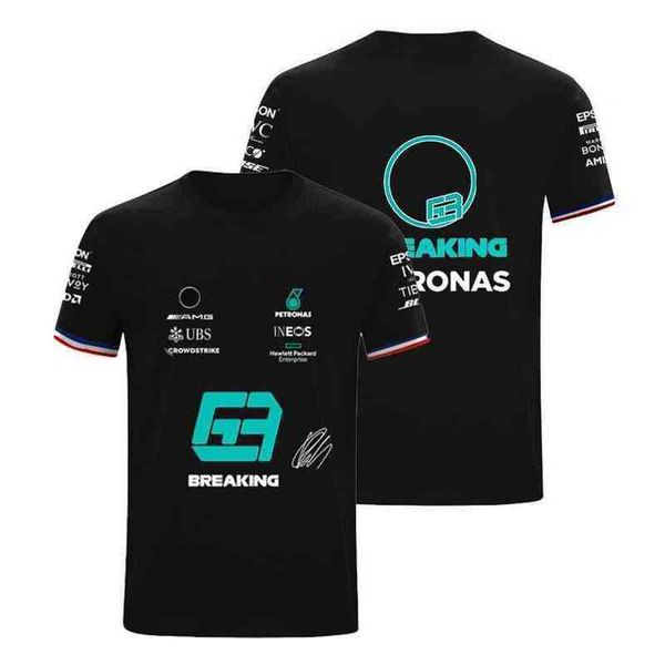 

f1 formula one 44 lewis hamilton 63 george russell fan breathable jersey summer t shirt amg petronas edition children clothes, White;black