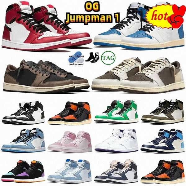 

2022 jumpman 1 1s og basketball shoes travis scotts low reverse mocha men women sneakers bred panda chicago shattered backboard obsidian unc, Black