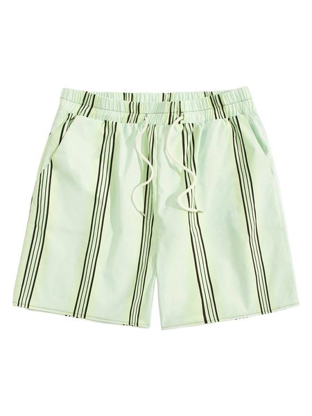 

romwe guys striped drawstring shorts q0i4#, White;black