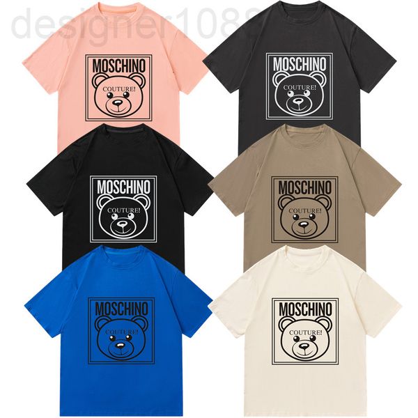 

men's t-shirts designer summer 2022 new letter pattern korean loose checkered bear print men's and women's short sleeved t-sh, White;black