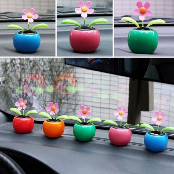 Decorazioni interne Regalo di fiori danzanti Infradito ad energia solare con foglie Display per auto Giocattolo per cruscottoInterno