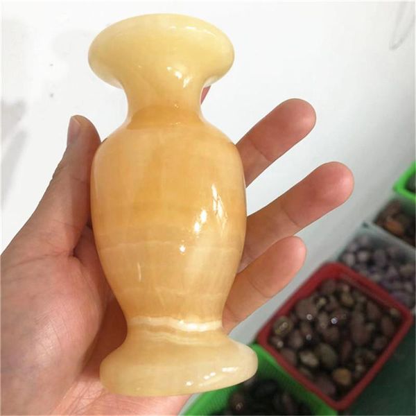 Dekorative Objekte Figuren Volkshandwerk Afghanistan Jade Vase Natürlicher Jaspis Quarzsteine Heilkristall für HeimdekorationDekorativ