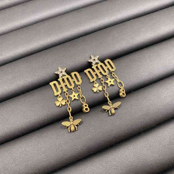 

20 letter star tassel earrings for women, Golden