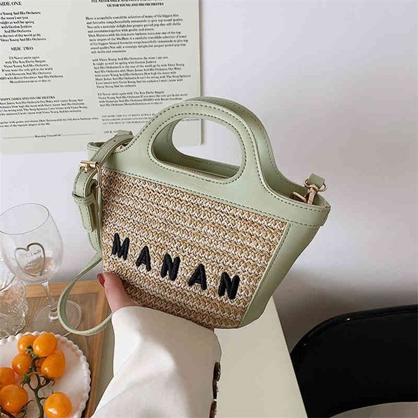 

single shoulder bag niche design women's bag 2022 new fashion summer straw tote bag fashion vegetable basket 80% off store online