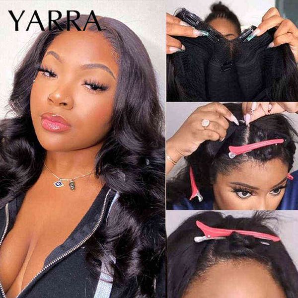 

v part wig human hair body wave 10-30inch no leave out upgrade u glue & suit your nature for black women 220609, Black;brown