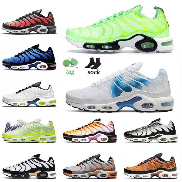 

new quality sports mens women running shoes tn plus lime blast orange black mint green special tiger university blue sneakers fashion