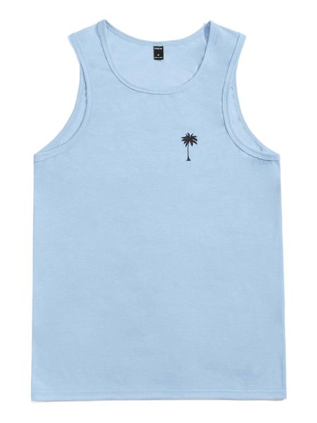 

men coconut tree print tank m6om#, White;black