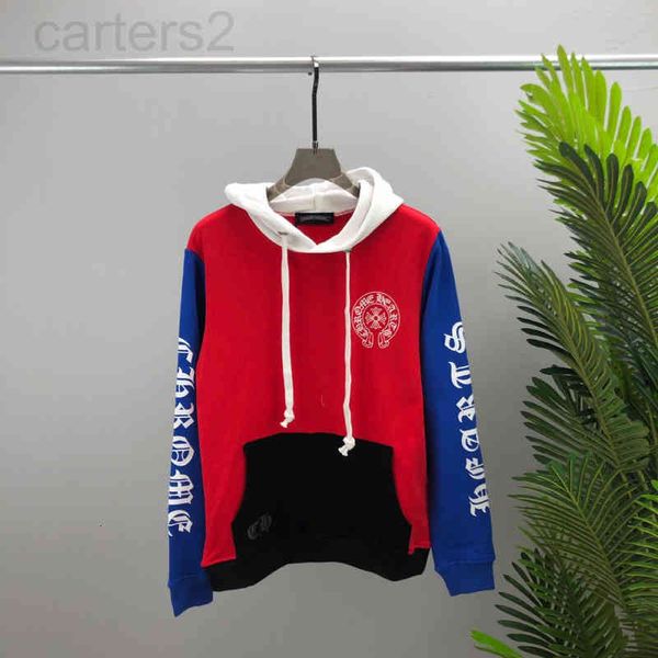 

men's hoodies & sweatshirts designer autumn and winter new ch crowe hoodie men's cross sanskrit print color blocking brand 5shr, Black