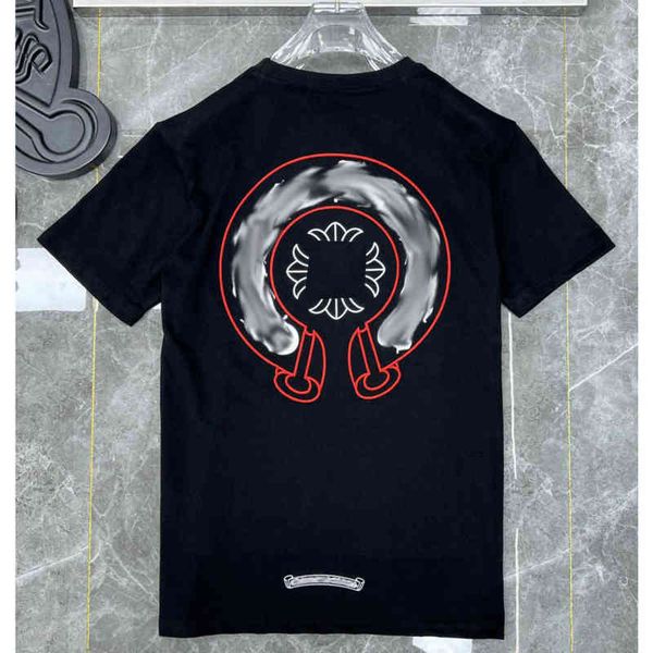 

luxury summer men's t shirts brand ch man t-shirt fashion women cross sanskrit tees letter horseshoe short sleeve designer tshirts boy, White;black